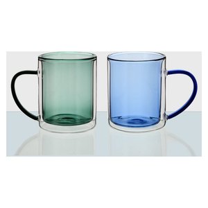 Juego de tazas de vidrio 2 piezas Mug RIO Verde y Azul BG21175GB - Product Image 1