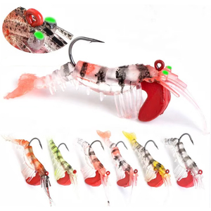 TGD 고품질 7cm 10cm TPE 새우 루어 부드러운 실리콘 새우 모형 미끼 낚시 루어 부두 새우 낚시 루어 - Product Image 1