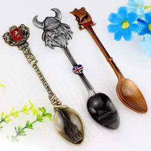 Custom Own Logo Vintage Antique Pewter Decor Spoon Metal Souvenir Spoon