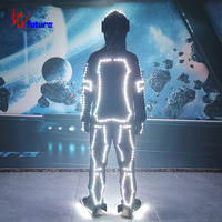 Costume de robot lumineux LED pour adulte, tenue scintillante avec lumières vives pour les fêtes, les spectacles, les événements nocturnes, les divertissements sur scène