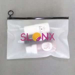 FRosted Clear Cosmetic Bag Makeup Pouch with Zipper Large Capacity Toiletry Travel Bag Custom Logo Cosmetic Packaging - Product Image 3