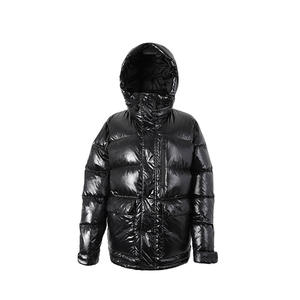 black shiny puffer jacket