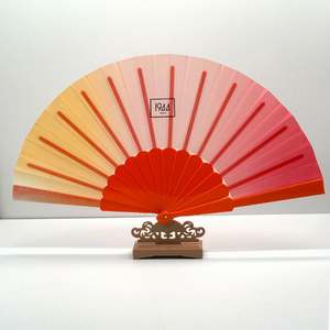 Abanico de Mano de Tela de Poliéster con Logotipo Personalizado, Abanico Plegable Clásico de Plástico Plano para Damas, para Actividades al Aire Libre de Verano - Product Image 1