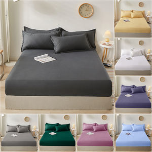 Lenzuola da <span class=keywords><strong>letto</strong></span> bianche elastiche coprimaterasso fascia antiscivolo regolabile singolo doppio copriletto copriletto copricostume re 160/180x200 - Product Image 6