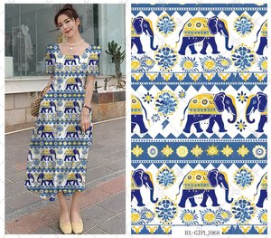 Tela de Rayón Viscosa Suave <span class=keywords><strong>Popin</strong></span> Digital, Estampada con Diseño de Elefantes para Camisas y Vestidos de Verano - Product Image 3