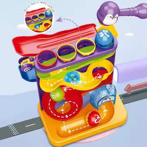 Jeu de piste ITTL <span class=keywords><strong>Mini</strong></span> voiture à double face avec boule roulante Pingouin Marteau 3 en 1 Ensemble de jouets de montagnes russes pour enfants - Product Image 2