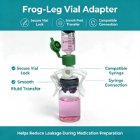 Adaptateur stable pour flacon à pattes de grenouille, accessoires sans aiguille, pointe avec connecteur sans aiguille