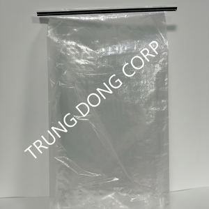 Sacs tissés transparents en PP laminé BOPP pour le stockage en entrepôt avec point intérieur et coloré en PE en option fabriqués au Vietnam - Product Image 1