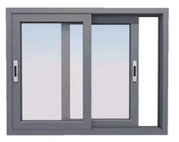 Ventanas Corredizas de Aluminio con Doble Acristalamiento de Diseño Moderno, Rotura de Puente Térmico, Malla de Acero Inoxidable, Apertura Horizontal
