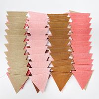 Décorations de fête marron Blush rose feutre suspendu Triangle Mini banderole fanion bannière drapeau pour anniversaire mariage vacances décor