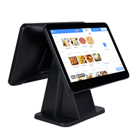 Écran tactile double 15.6 ''Terminal électronique de caisse enregistreuse de bureau Système de caisse enregistreuse à écran tactile Systèmes de point de vente Android