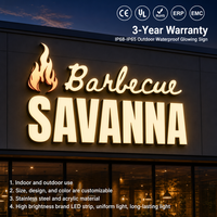 Panneau publicitaire lumineux LED personnalisé pour boutique de grillades, étanche, lettres 3D lumineuses, enseigne extérieure pour entreprise