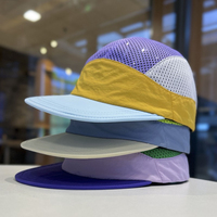 Nouvelle conception en stock, casquette de trail running légère en nylon imperméable, casquette de sport à séchage rapide, casquette 5 panneaux