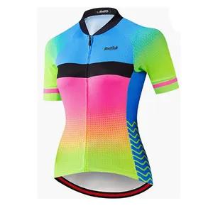 定制骑行服装标志来样定做运动服套装短袖公路自行车衬衫自行车骑行上衣骑行运动衫女