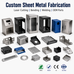 Custom Steel Metal Laser Cutting Works Parts <b>Sheet</b> Metal Aluminum Bending Process <b>Sheet</b> Metal Fabrication - Product Image 1