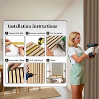 Panneaux acoustiques muraux en bois Akupanel en chêne blanc, panneaux acoustiques en bois lamellé-collé à 3 faces pour projets d'aménagement intérieur résidentiel et commercial