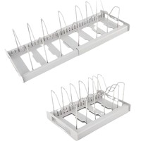 Étagère de cuisine moderne minimaliste en métal, extensible, pour placage encastré ou sur comptoir, égouttoir à vaisselle et support pour couvercles de casseroles