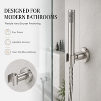 Support mural réglable pour pomme de douche en acier inoxydable 304 brossé pour salle de bain d'hôtel