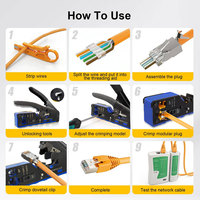 Kit d'outils de réparation réseau professionnel : Pince à sertir RJ45 RJ11 RJ12, testeur de câbles LAN et dénudeur de fils