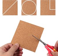 Carrés et ronds en liège autocollants en gros pour le bricolage de sous-verres et le bricolage