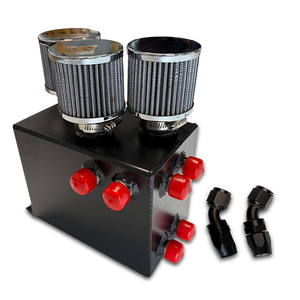 GT Schwarze Aluminium-Ölabscheider mit 6 X 10 Zoll Männlichen Anschlüssen <span class=keywords><strong>3</strong></span> X Entlüftungsfilter Kompatibel mit Honda Civic/Integra Motoren - Product Image 6
