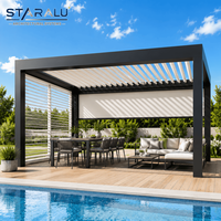 Pérgola Motorizada de Alta Resistencia con Persianas de Aluminio Extruido y Revestimiento Resistente a los Rayos UV para Patio Comercial