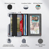 Dompet Dompet, Dompet Minimalis Anti-RFID Pria Ultra Tipis Penjepit Saku Uang Tunai Tempat Kartu Kredit