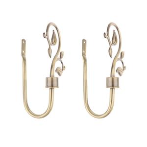 2 pezzi a forma di U in metallo bronzo foglia tenda gancio per finestra tendaggi Tieback appendiabiti decorazione per la casa tenda accessori - Product Image 5