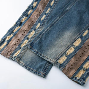 2025 Offre Spéciale printemps américain rue Spike personnalité lavé <span class=keywords><strong>ancienne</strong></span> couture bleu Denim pantalon - Product Image 6