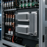 Profil de radiateur en aluminium extrudé 6063 personnalisé avec ailettes haute densité pour le refroidissement des onduleurs et des systèmes de stockage d'énergie