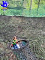 Structure de jeu gonflable commerciale d'extérieur avec filet de trampoline, grande capacité, attraction de terrain de jeu aérien