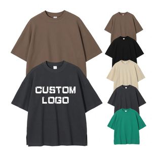 Pull-over en tricot unisexe OEM de haute qualité, T-shirt personnalisé uni, coupe oversize, gaufré, à manches courtes - Product Image 1