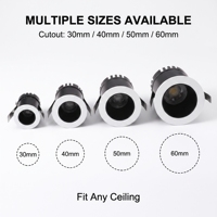 Mini spot encastré LED COB anti-éblouissement profond 3W 5W 7W 9W CRI95, éclairage ciel étoilé pour salon et salle à manger
