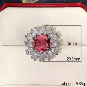 แหวนพลอยสไตล์หรูหราสำหรับผู้หญิง เครื่องประดับนิ้วมือแฟชั่นสุดหรู - Product Image 5