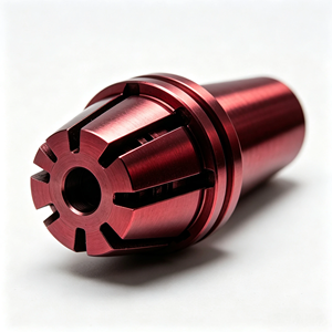 Pinza de resorte de alta precisión, tamaño y ranura personalizados, de latón y acero inoxidable con PVD rojo, accesorio de sujeción para torno CNC para accesorios de maquinaria - Product Image 1