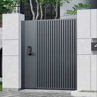 Portail battant moderne et compétitif de 6 pieds en aluminium thermolaqué pour entrée principale de villa résidentielle