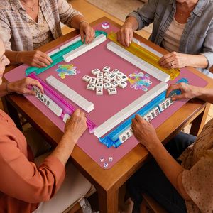 Ensemble de jeu de Mahjong américain de luxe, 166 tuiles, étui imprimé ruban design, 4 supports durables, pousseurs intégrés, jeu professionnel - Product Image 6