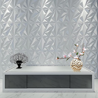 Panneau mural 3D en PVC noir et blanc 30cm*30cm, imperméable, design moderne mat, pour chambre et salle à manger, à prix réduit