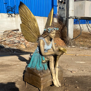 Fuente de Agua con Estatua de Ángel de Metal para Jardín, Arte Escultural de Bronce de Tamaño Real, BLVE - Product Image 2