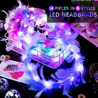 Guirlande de plumes blanches scintillantes à LED pour les fêtes d'anniversaire et de concert