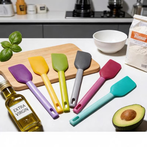 Silicone Spatulas Set 6 Pieces Oven Safe <b>Hand</b> <b>Wash</b> Only For Baking Cooking Utensils - Product Image 2
