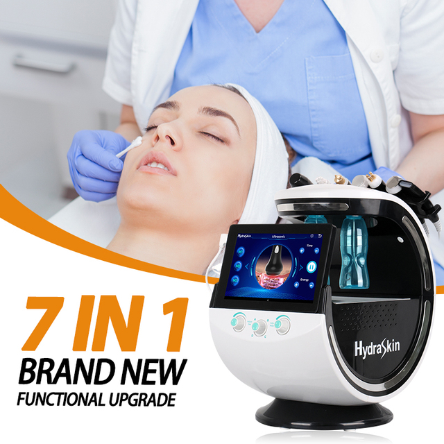Promotional Price 7 in 1 Smart Ice Blue Hydra Hydrodermabrasion Facial Equip Oxygen Facial Cleanser Hydraskin Device for Spa Use