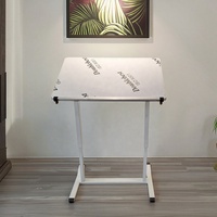 Bureau d'ordinateur portable moderne ergonomique à rabat, réglable en hauteur, mobile, avec base en fer à levage pneumatique, garantie de 3 ans, 9MDF, bureau