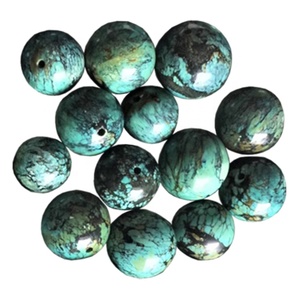 Perles turquoises multicolores, pierres rondes naturelles, lisses, grosses, nouvelle collection - Product Image 3