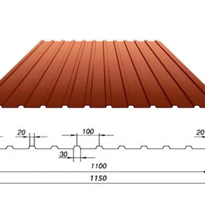 RAL6005 C8 C21 C10 RAL3005 RAL9003แผ่นหลังคาลูกฟูก - Product Image 1