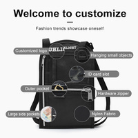 Dompet selempang kartu, tas sertifikat untuk perjalanan, dompet, tempat paspor, kunci kartu, selempang nilon multifungsi