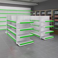 Étagères gondoles double face personnalisées pour magasins de détail, rayonnages et étagères métalliques légers pour supermarchés