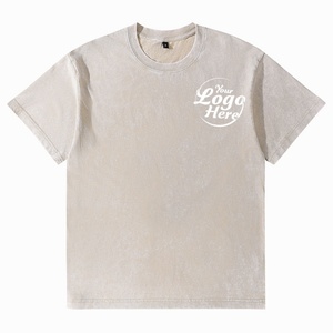 Lot en gros de T-shirts basiques vintage pour hommes, double couture, coton 230g, épaules tombantes - Product Image 2