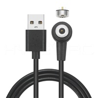 HytePro-cable conector magnético de ángulo recto, 1M, redondo, 5V, pogo, 2 pines, a USB