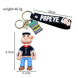 Lc285 vente en gros mignon Kawaii créatif Pvc Silicone 3d porte-clés <span class=keywords><strong>Popeye</strong></span> le marin <span class=keywords><strong>Olive</strong></span> Bluto Mini figurine porte-clés chaîne - Product Image 6